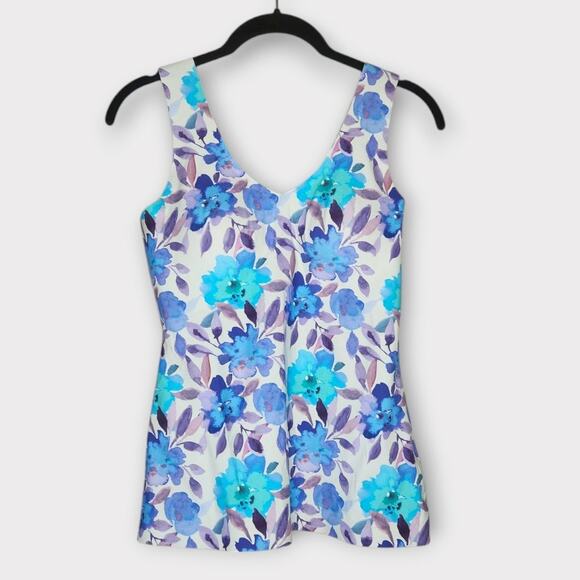 NEW Knix Womens Evolution Floral Painted Bloom V Neck Tank M Feminine Sleek - Picture 1 of 6